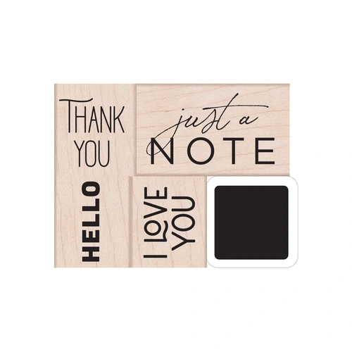 Hero Arts Just A Note Woodblock Ink 'N Stamp Set