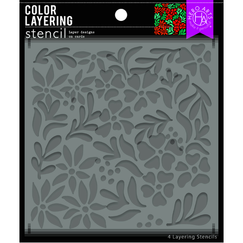 Hero Arts Color Layering Summer Blooms Stencil