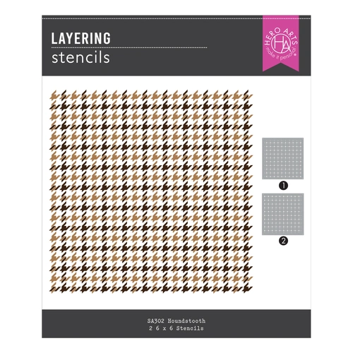 Hero Arts Houndstooth Layering Stencils from the Case Closed Collection