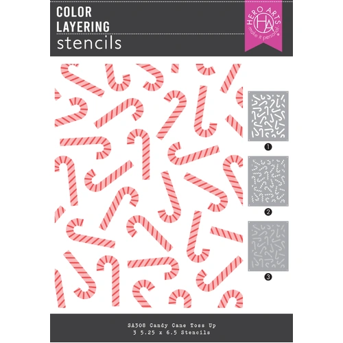 Hero Arts Candy Cane Toss Up Stencil from the Candy Cane Season Collection