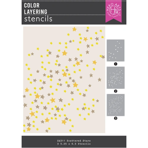 Hero Arts Color Layering Scattered Stars Stencils from the Hocus Pocus Collection