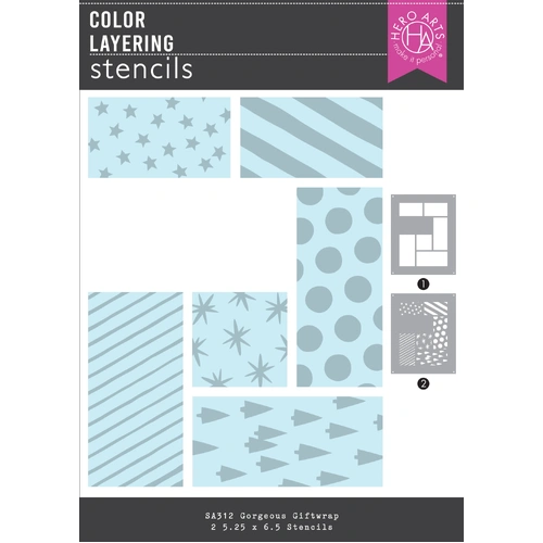 Hero Arts Gorgeous Giftwrap Layering Stencils from the Best Gift Ever Collection