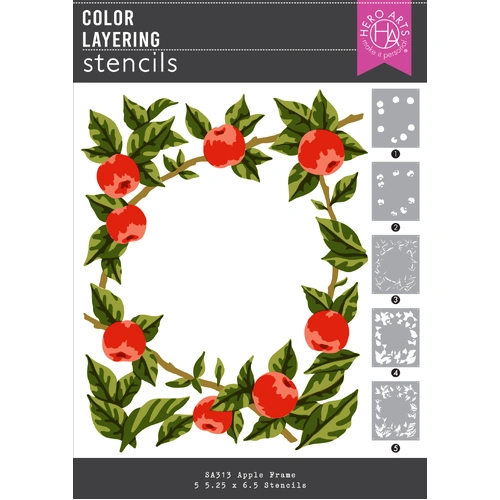 Hero Arts Apple Frame Color Layering Stencils from the I Pick You Collection