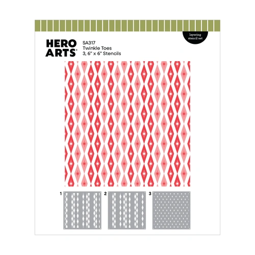 Hero Arts Twinkle Toes Layering Stencils from the Vintage Vinyl Collection