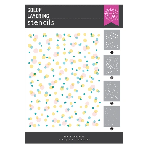 Hero Arts Confetti Layering Stencil Set From the Eggstra Special Collection
