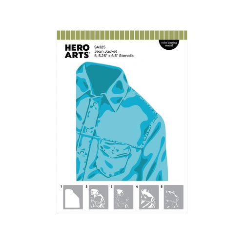 Hero Arts Jean Jacket Layering Stencil Set from the Friends with Flair Collection