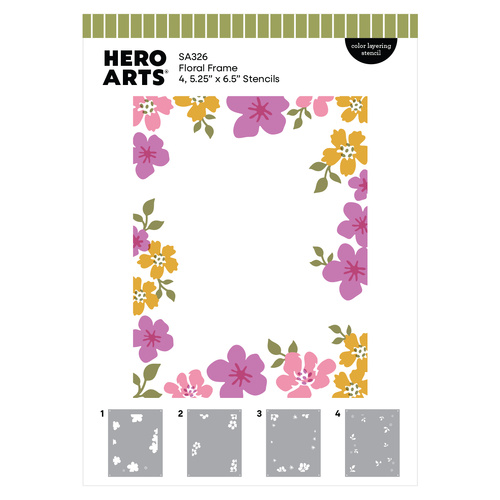 Hero Arts Floral Frame Layering Stencil Set from the Fresh Flowers Collection