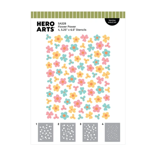Hero Arts Flower Power Layering Stencil Set from the Summerween Collection