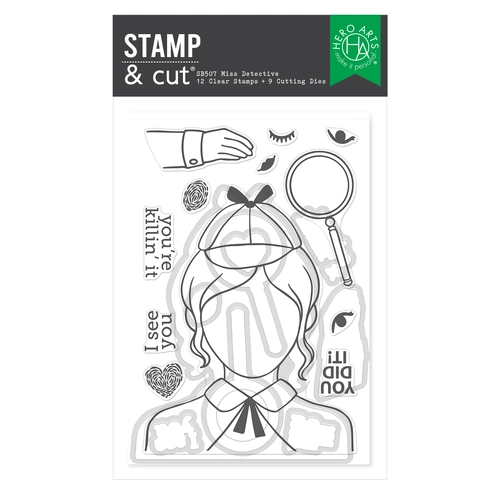 Hero Arts Miss Detective Stamp & Cut Set from the Case Closed Collection