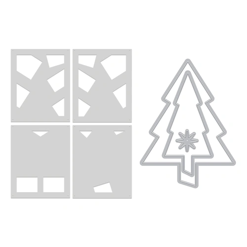 Hero Arts Very Merry Tree Die & Stencil Bundle from the Very Merry Collection