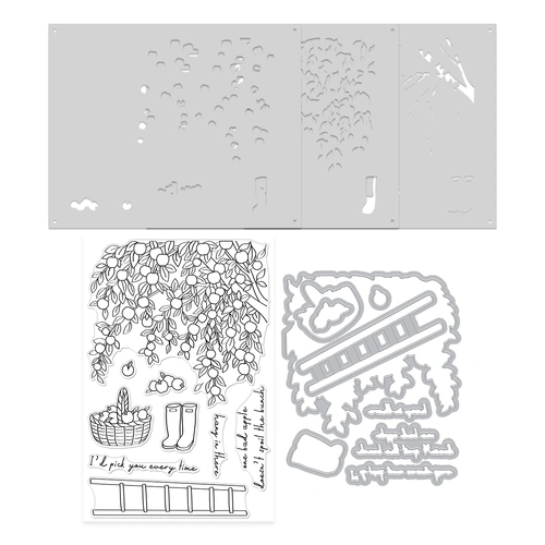 Hero Arts In The Orchard Stamp & Cut + Stencil Bundle from the I Pick You Collection