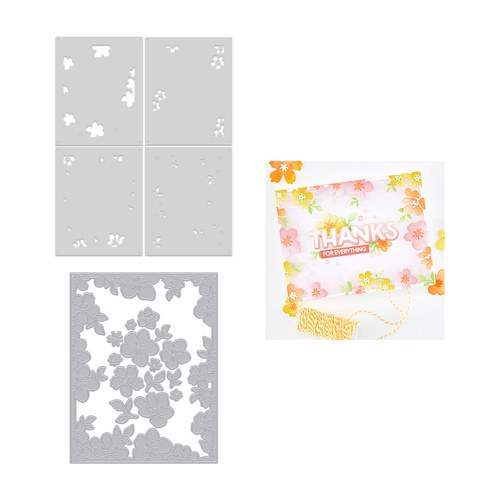 Hero Arts Floral Frame Die & Stencil Bundle from the Fresh Flowers Collection