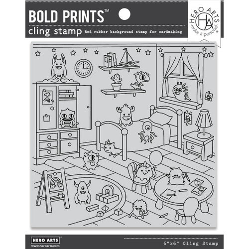 Hero Arts Monster Bedroom Bold Prints Stamp