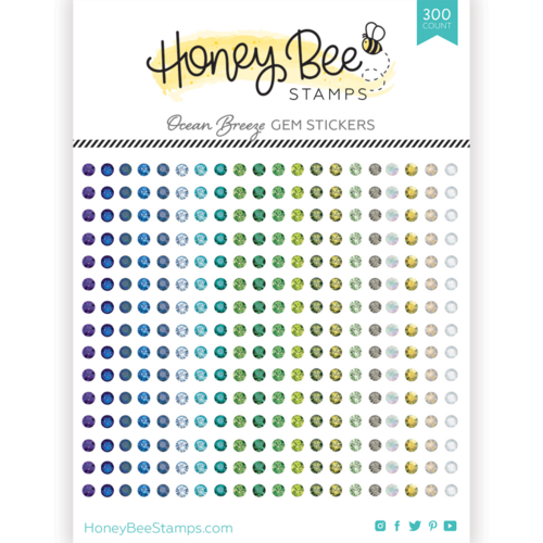 Honey Bee Ocean Breeze Gem Stickers