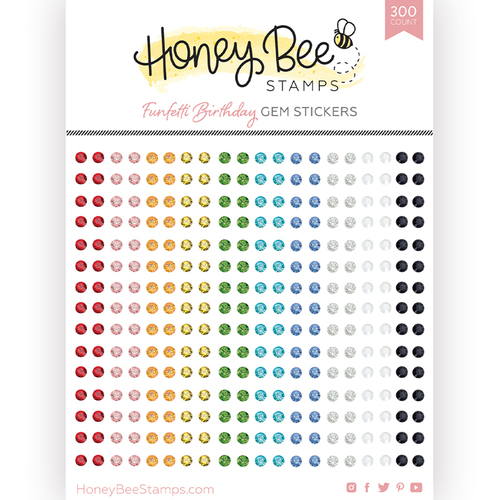 Honey Bee Funfetti Birthday Gem Stickers