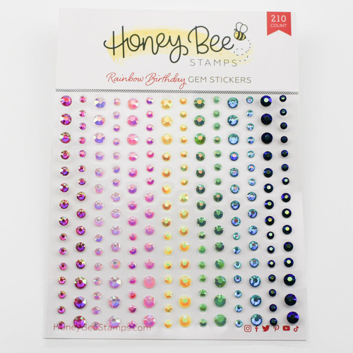 Honey Bee Rainbow Birthday Gem Stickers
