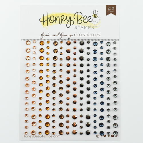 Honey Bee Grain & Grunge Gem Stickers