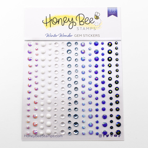 Honey Bee Winter Wonder Gem Stickers