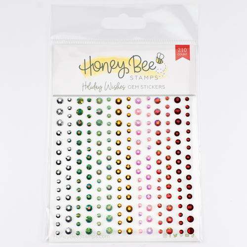 Honey Bee Holiday Wishes Gem Stickers 210 Count 