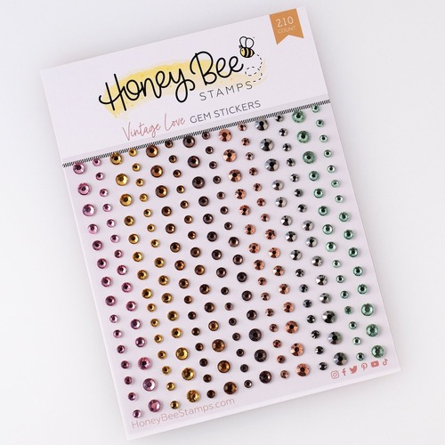 Honey Bee Vintage Love Gem Stickers - 210 Count 