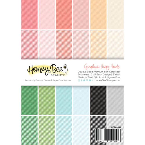 Honey Bee Gingham Happy Hearts Paper Pad