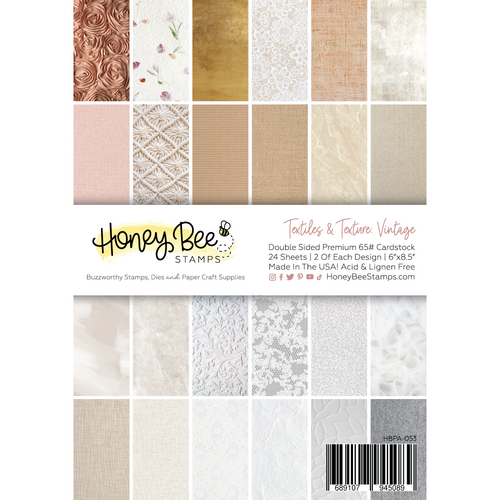 Honey Bee Textiles & Texture: Vintage Paper Pad 6x8.5 - 24 Double Sided Sheets 