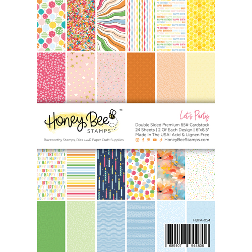 Honey Bee Let's Party Paper Pad 6x8.5 - 24 Double Sided Sheets 