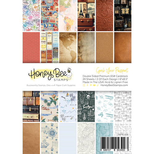 Honey Bee Grab Your Passport Paper Pad 6x8.5 - 24 Double Sided Sheets 