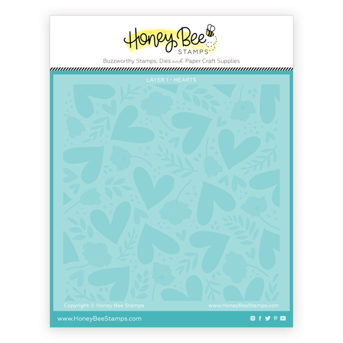 Honey Bee Hearts In Bloom Layering Stencil Set