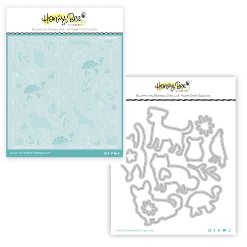 Honey Bee Pet Friends Layering Stencil and Die Bundle
