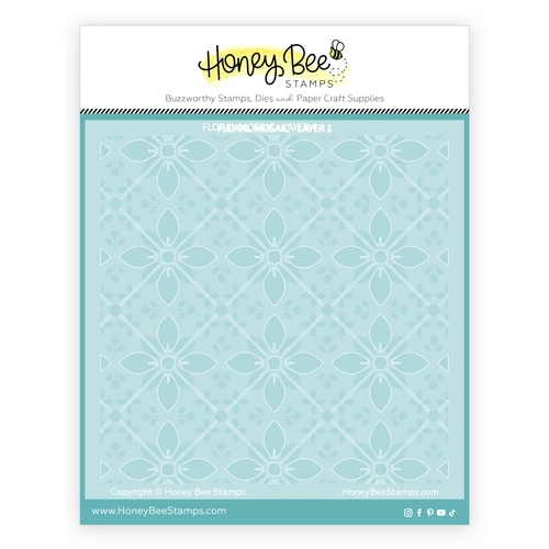 Honey Bee Floral Mosaic Layering Stencil (Set Of 4)