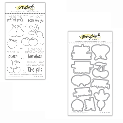 Honey Bee Heart Beets For You Stamp & Die Bundle
