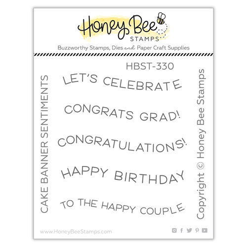 Honey Bee Cake Banner Sentiments Stamp Set