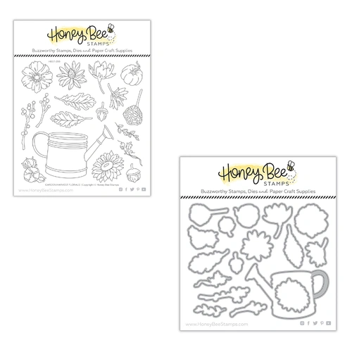 Honey Bee Garden Harvest Florals Stamp & Die Bundle