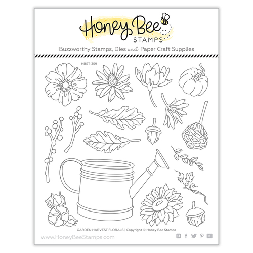 Honey Bee Garden Harvest Florals 6x6 Stamp Set