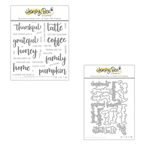 Honey Bee Bitty Buzzwords- Fall Stamp & Die Bundle