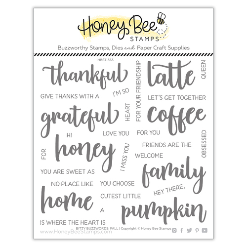 Honey Bee Bitty Buzzwords: Fall 6x6 Stamp Set