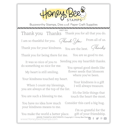 Honey Bee Inside: Thankful Sentiments 6x6 Stamp Set