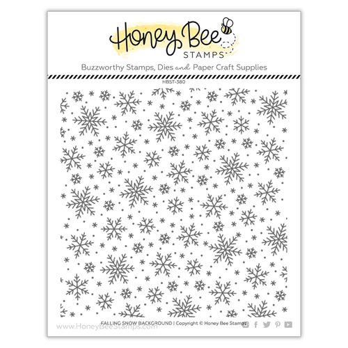 Honey Bee Falling Snow Background Stamp