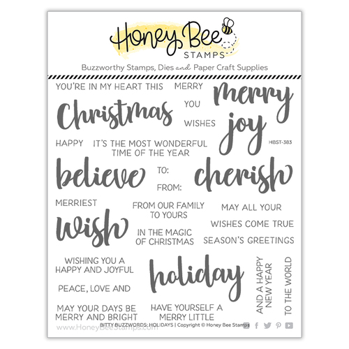 Honey Bee Bitty Buzzwords: Holiday Stamp Set