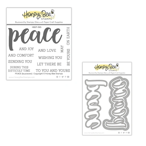 Honey Bee Peace Buzzword Stamp and Die Bundle