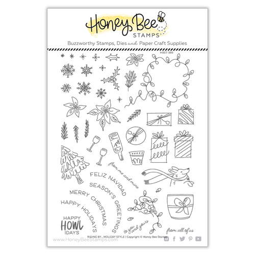 Honey Bee Riding By Holiday Style Stamp Set