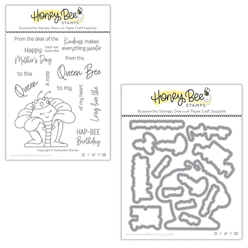 Honey Bee Queen Bee Stamp and Die Bundle