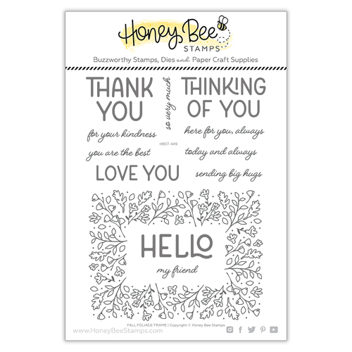 Honey Bee Fall Foliage Frame Stamp Set