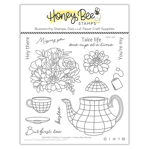 Honey Bee Teatime Florals Stamp Set