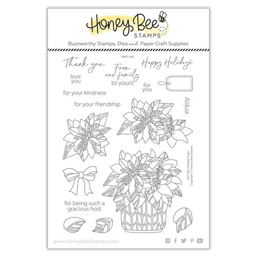 Honey Bee Potted Poinsettias Stamp Set