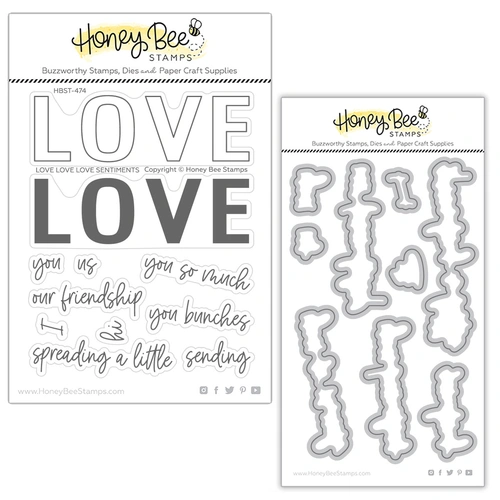 Honey Bee Love Love Love Stamp & Die Bundle
