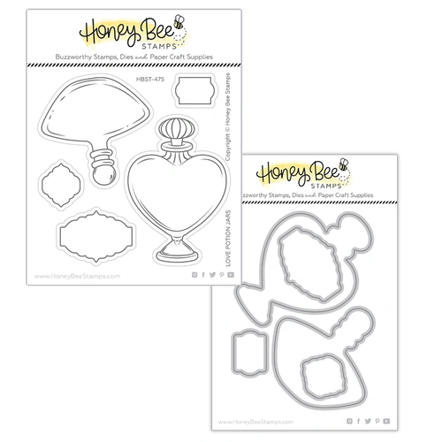 Honey Bee Love Potion Jars Stamp & Die Bundle