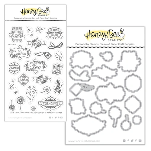 Honey Bee Love & Luck Potion Labels Stamp & Die Bundle