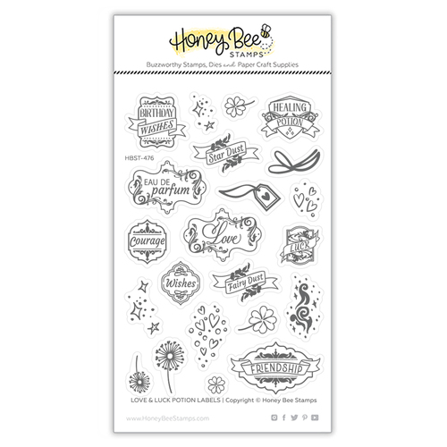 Honey Bee Love & Luck Potion Labels Stamp Set
